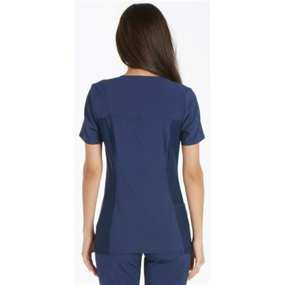 Cherokee Women's Medical Scrub Top Iflex V-Neck Knit Panel Top CK605 - Picture 2 of 4